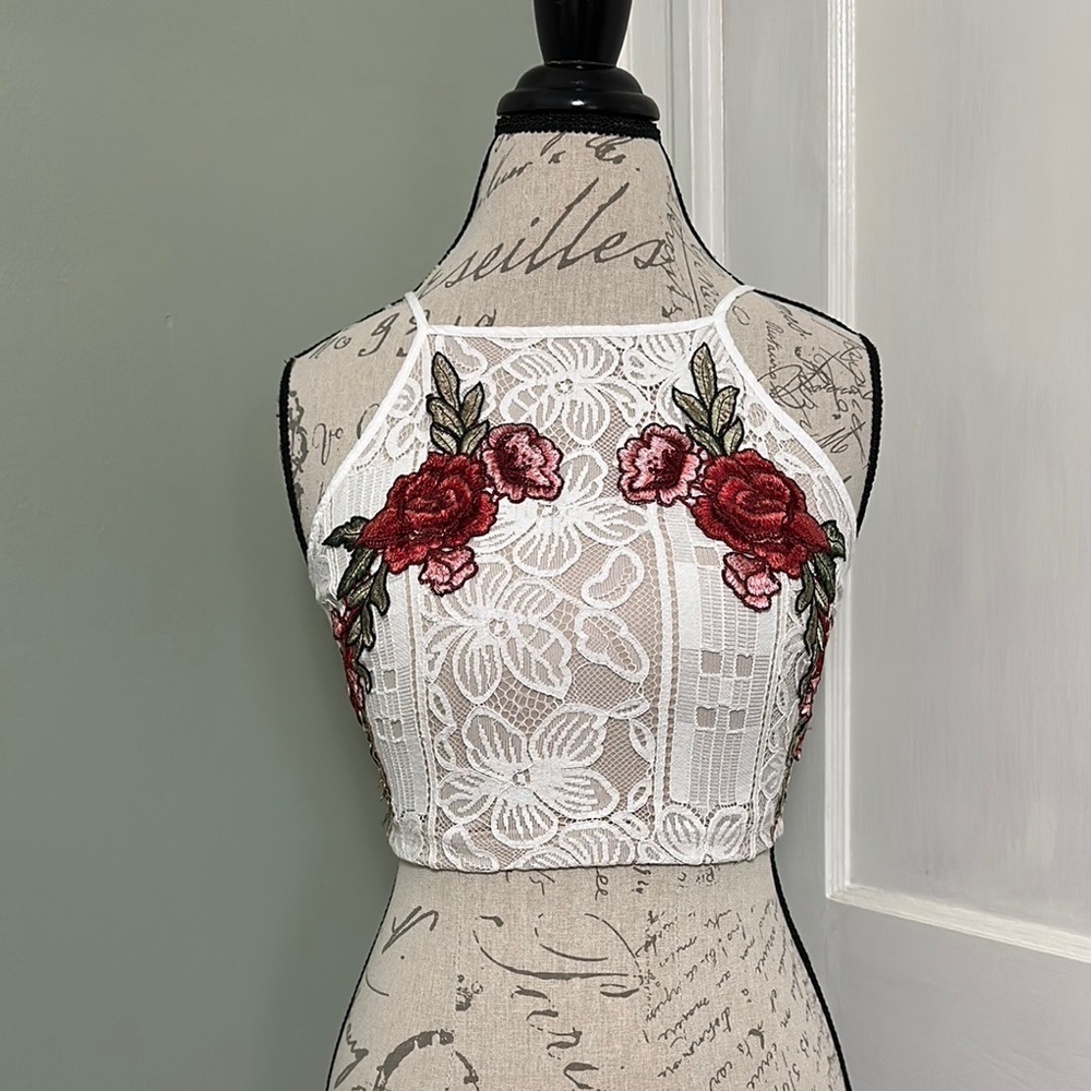 Lulus Take a Vow Crop Top - Ivory Lace